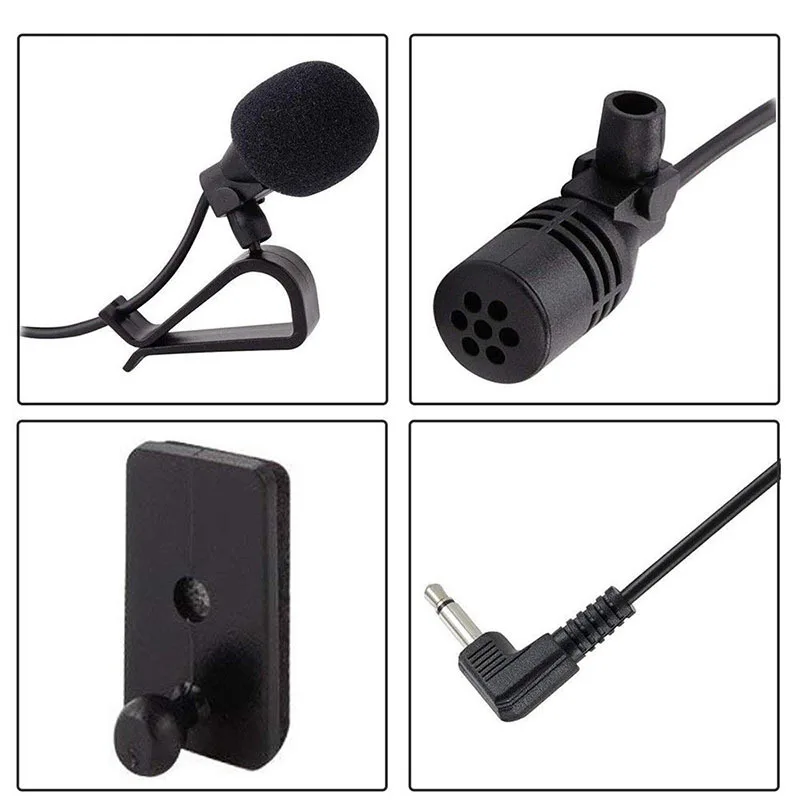 Microphone de voiture Audio Navigation Clip filaire fils externes micros automatiques Radio 3m de Long micro stéréo 3.5mm Mono 2.5mm SM Lotus Jack Plug