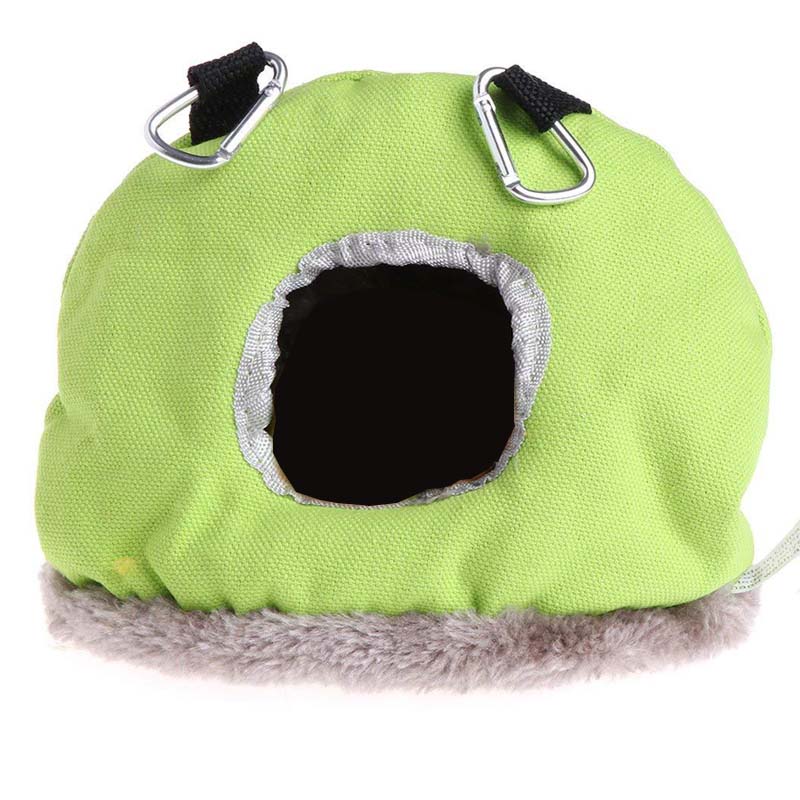 Peluche perroquet nid hamac confortable perroquet grotte maison suspendus oiseaux balançoire lit de couchage animal de compagnie oiseau Cage fournitures: green / L