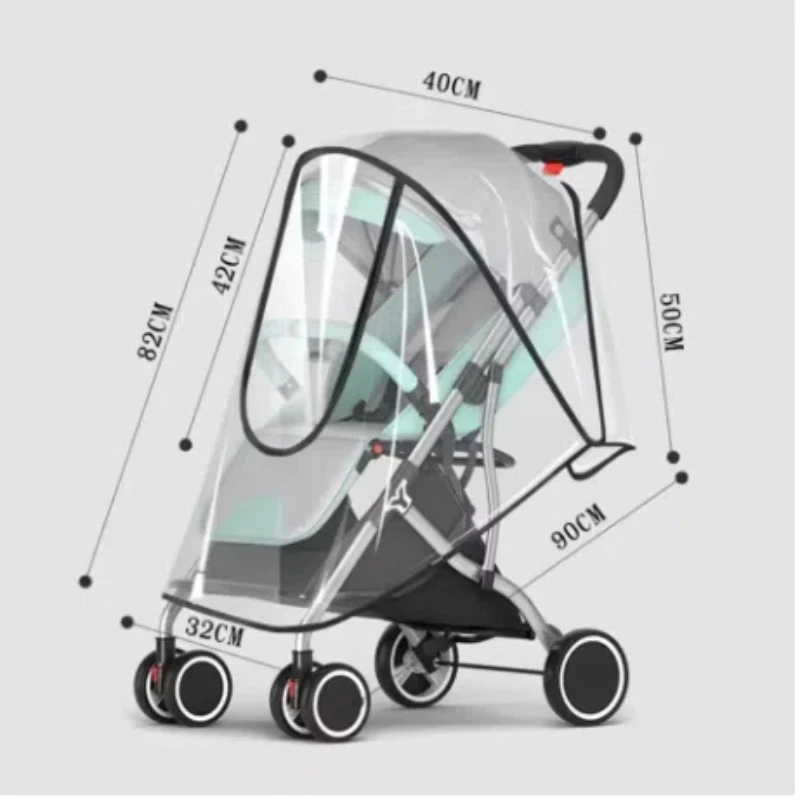 2025 neue Wasserdichte Regen Abdeckung Für Kinderwagen Kinderwagen Zubehör Transparente Staub Abdeckung Offenen Zip Regenschirm Regnerische Saison Wasserdicht