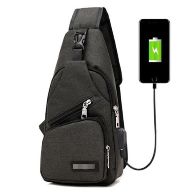 Heren canvas slingpack borst schouder crossbody tas biker satchel heren aktetassen hott uitverkoop: Zwart