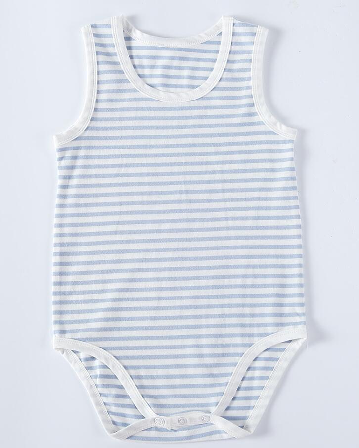 Kinderen kleding bodysuit vestidos jongens en meisjes kleding pyjama kinderen zomer mouwloos katoenen jumpsuit strepen multi-kleuren