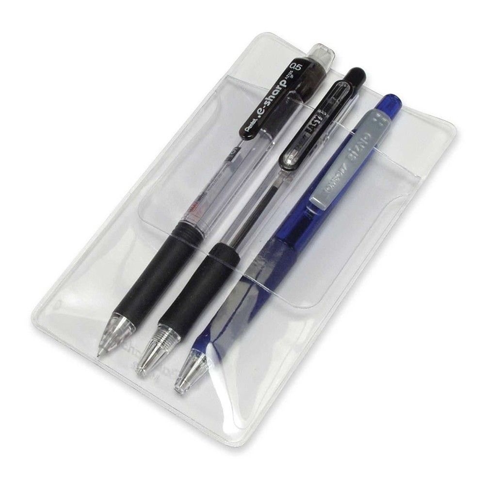 1x Shirt Pocket Ball Pen Pencil Protectors Holder Pack Transparent Clear Plastic pencil cases writing nurse