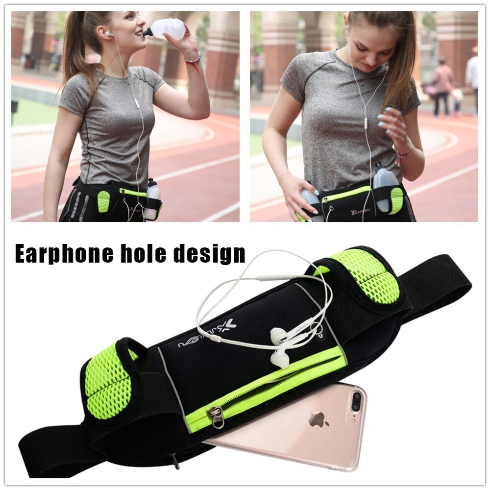 Riñoneras ligeras para hombre y mujer, deportivas, para correr, para exteriores, Neopreno, cinturón de hidratación, riñonera, soporte para teléfono deportivo con 2 botellas