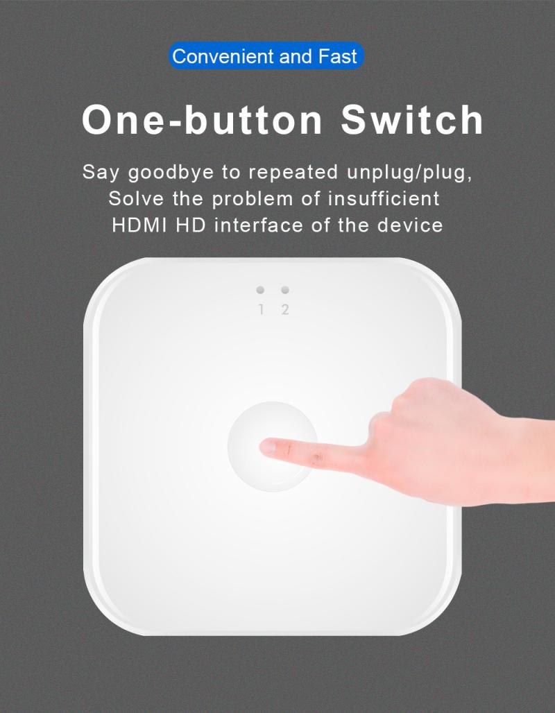 4K 1080P Hdmi Switch Hdmi Bi-Directional 2 In 1 Out Switcher Splitter Met 2 Poort Ondersteunt Ultra Bidirectional Switch: Default Title