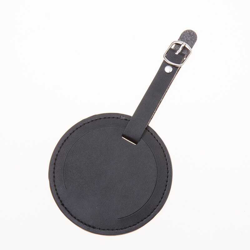 Leather Suitcase Round Luggage Tag Bag Pendant Handbag Travel Accessories Name ID Address Wedding VIP Invitation Label: Black