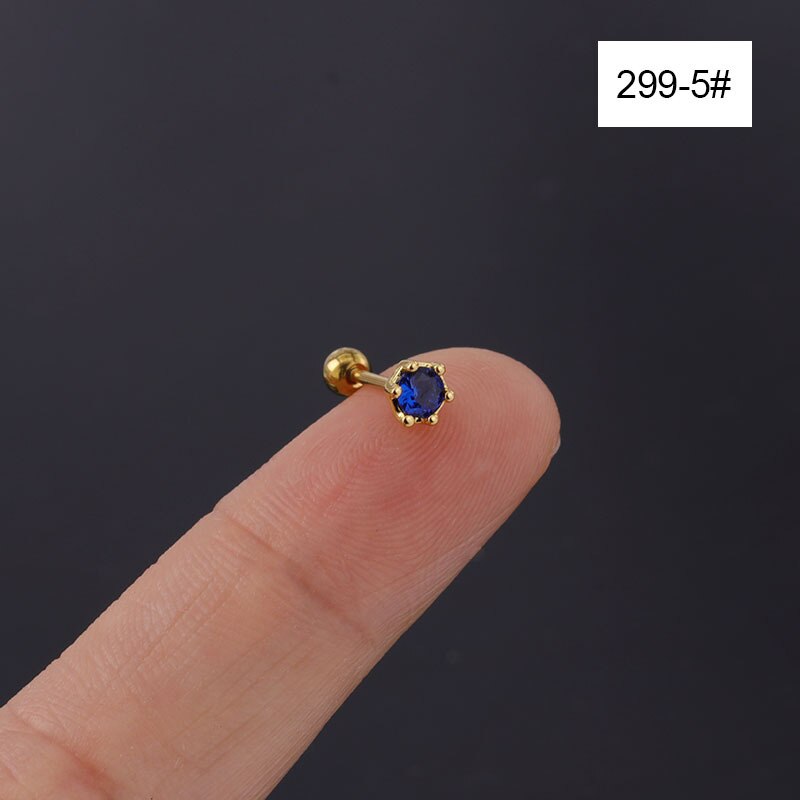 1 stück durchbohren Edelstahl Zucht Eearing für Frauen Trend Schmuck Mini Frühjahr Neue Farbe Zirkon Ohrring Bolzen für Mädchen: 1Stück 5