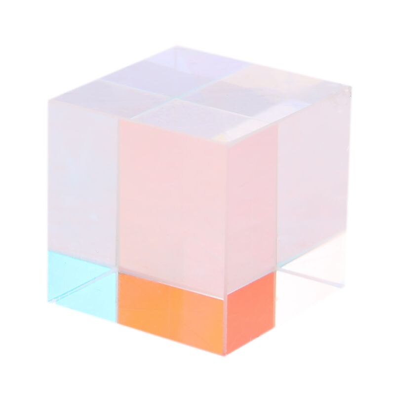 Cube dichroïque en verre optique, Cube dichroïque coloré, prisme triangulaire pour enseigner la physique du spectre lumineux