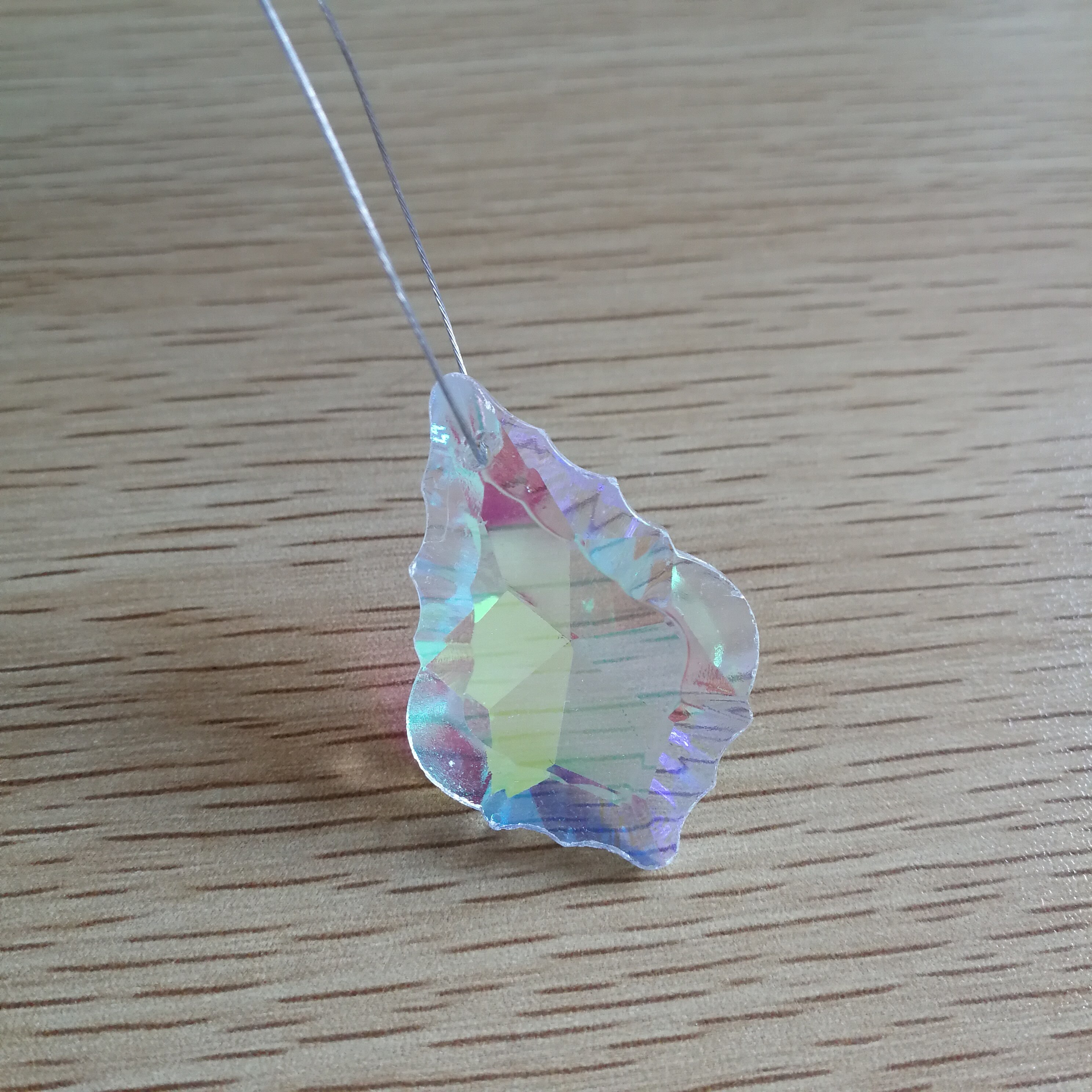 38mm AB Farbe Kristall Ahorn Blatt Anhänger 1 Stück Hängenden Tropfen Feng Shui Glas Prismen Teile Für Kronleuchter Suspension
