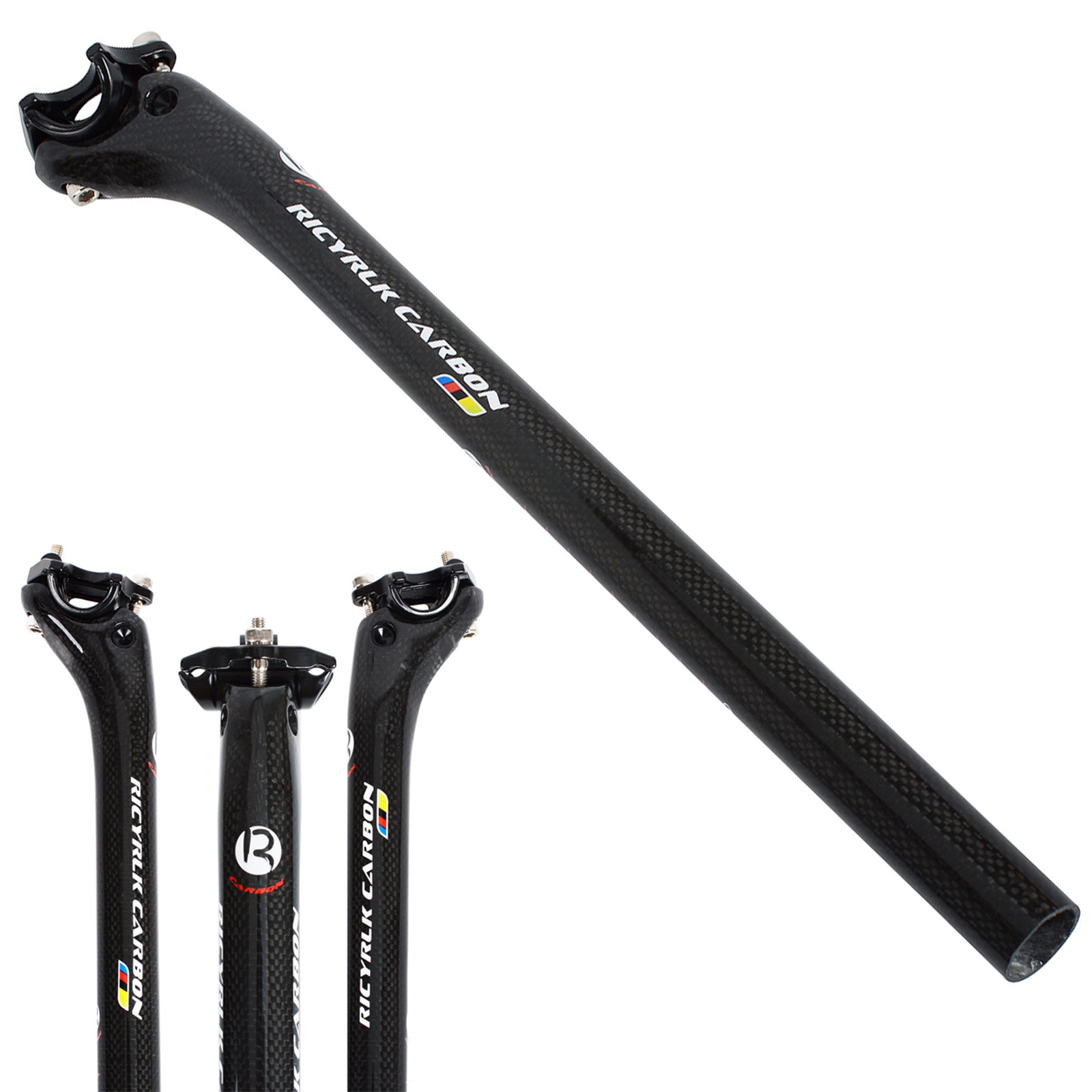 thumbnail image 2 of TOSEEK Carbon Fiber Seatpost – 27.2 / 30.8 / 31.6mm – MTB Road Bike – T800 Carbon, Black, 210g 2 of 6