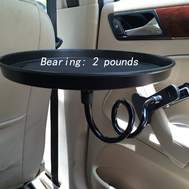 Adjustable Car Cup Holder Coffee Bottle Organizer Accessories Food Tray Automobiles Table for Burger Fries: black