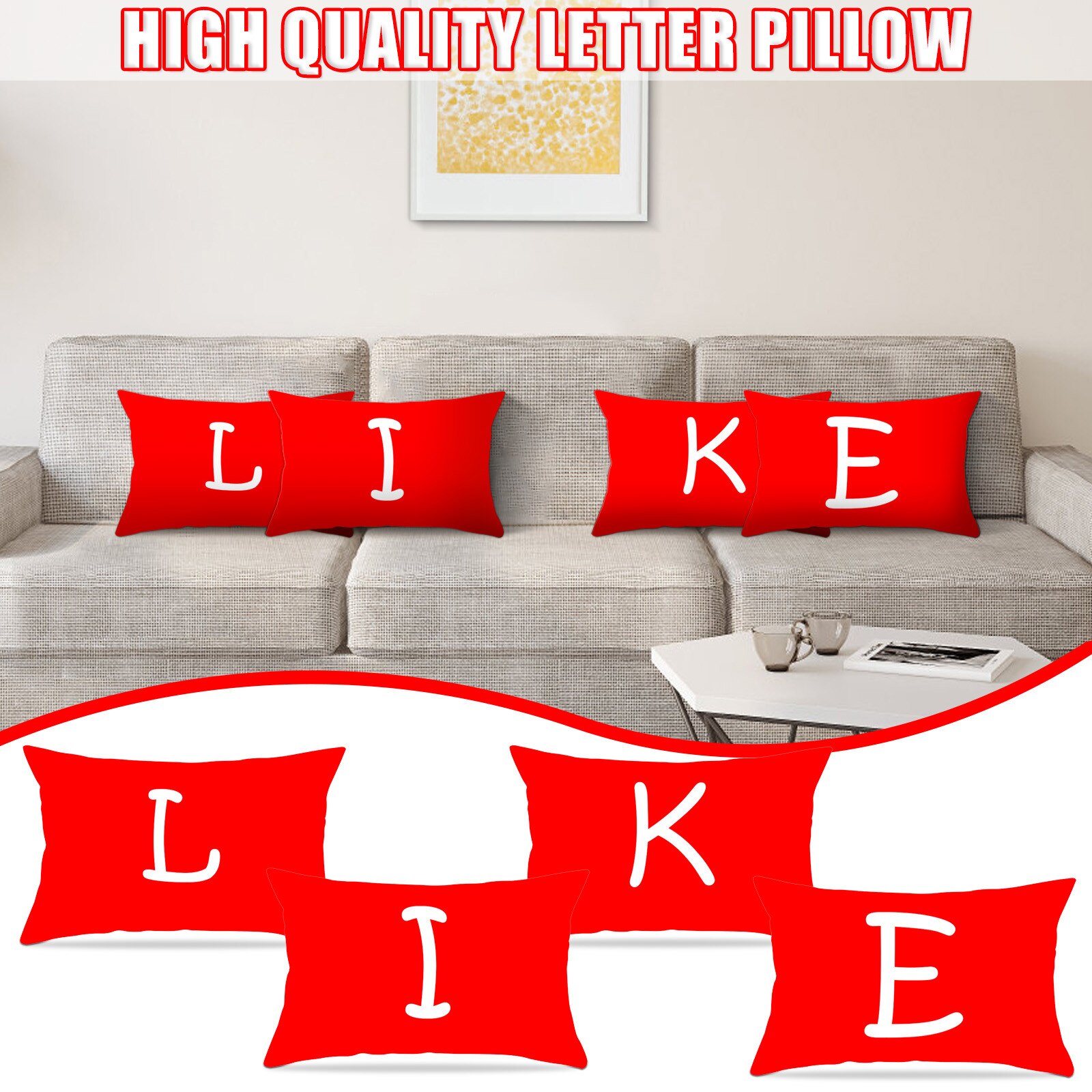 Brief Patroon Sierkussen Sofa Sierkussen Kussen Kussensloop Zachte 30X50 Cm Kussensloop Kussensloop Home Decor