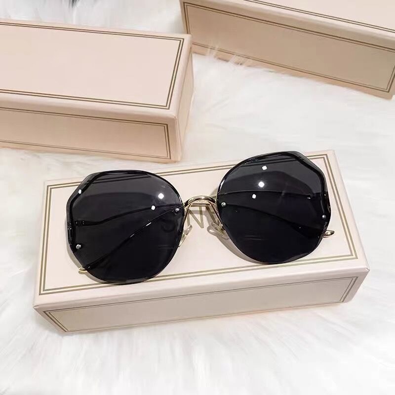 8Farbe Tee Gradient Angeln Sonnenbrille Frauen Ozean Wasser schneiden getrimmt Linse Metall gebogen Tempel Sonne Brille weiblich
