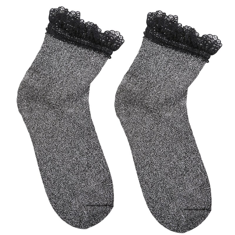 Kant Ruches Zachte Katoen Vrouwen Sokken Top Effen Kleur Leuke Sokken Zoete Prinses Meisje Gezellige Mooie Frilled Sokken