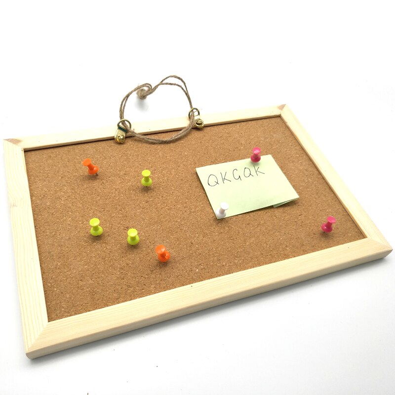 Cork Wood Message Board Phellem Cork Wooden Push Pin Hanging Board Wood Frame Single Soft Wood Wall Board String