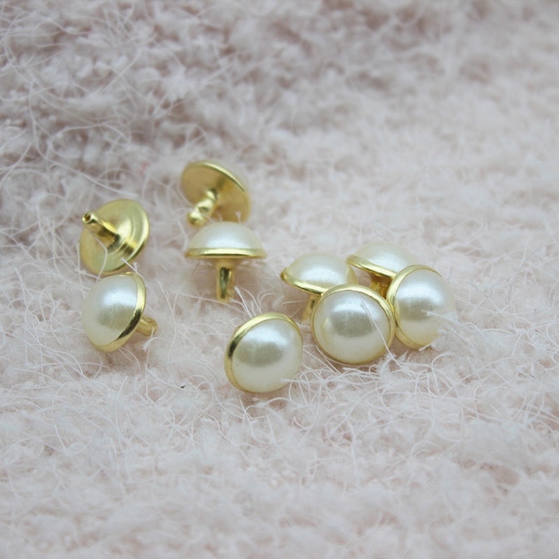 Retro gouden zilveren halve kralen kledingaccessoires parels voor knutselwerkjes schoenen parels voor decoratie kledingbenodigdheden