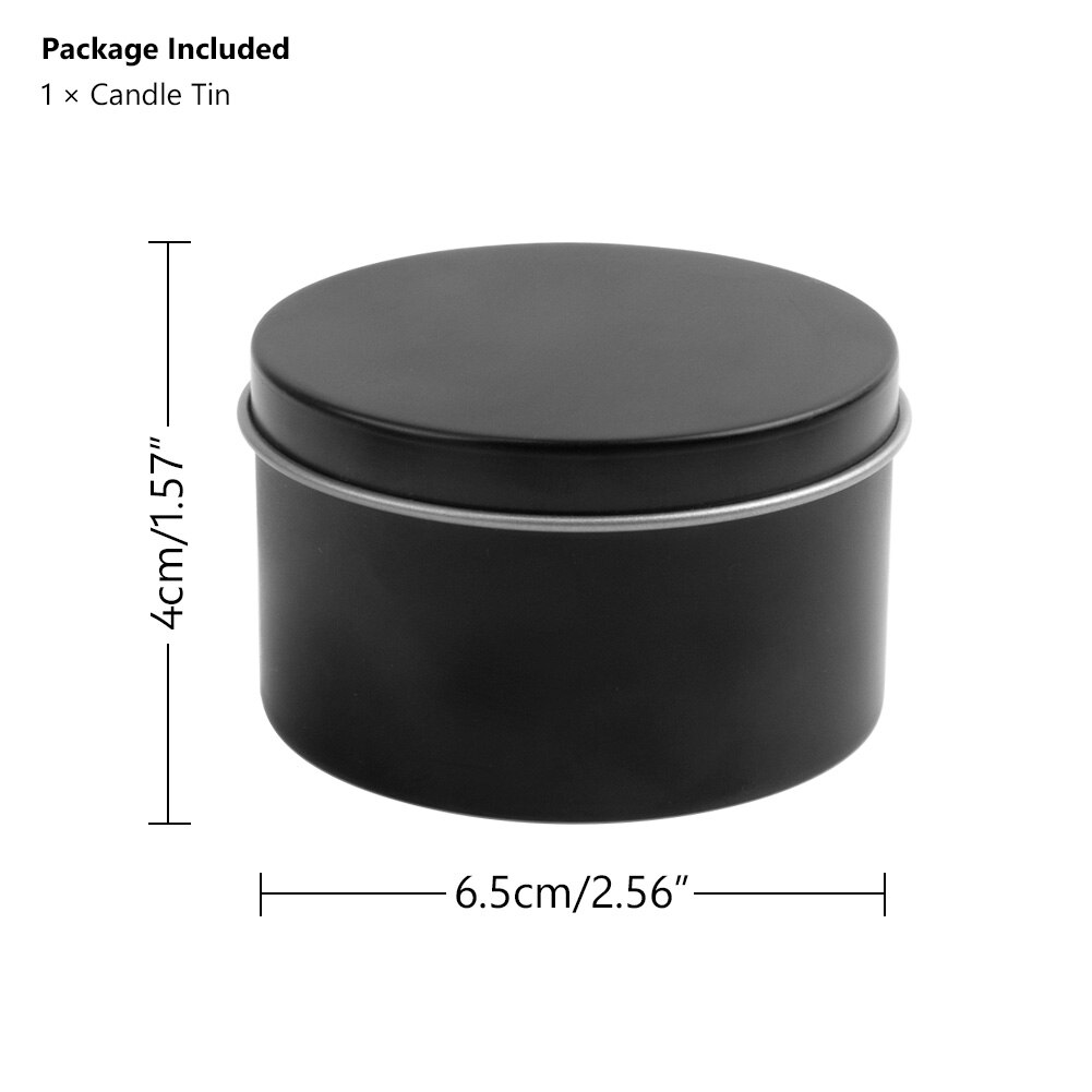 Candle Making Supplies DIY Candle Beeswax Arts Crafts Tin Jars Wick & Holder Supplies Candle Make Pouring Pot Candle Tins: 1x black candle tin