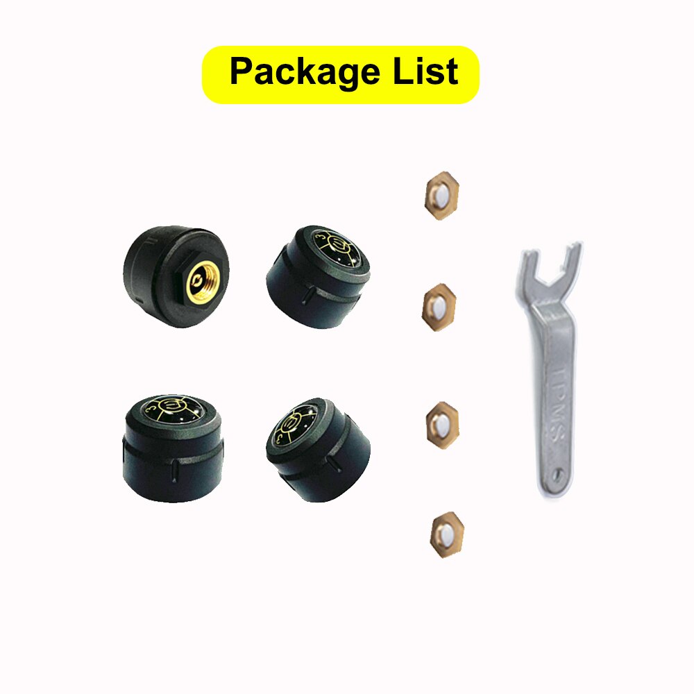 Motorcylce Tpms Android Ios Bluetooth 5.0 8.0 Bar Auto Led Display Externe Sensoren Bandenspanningscontrolesysteem Monitor: 4 sensors