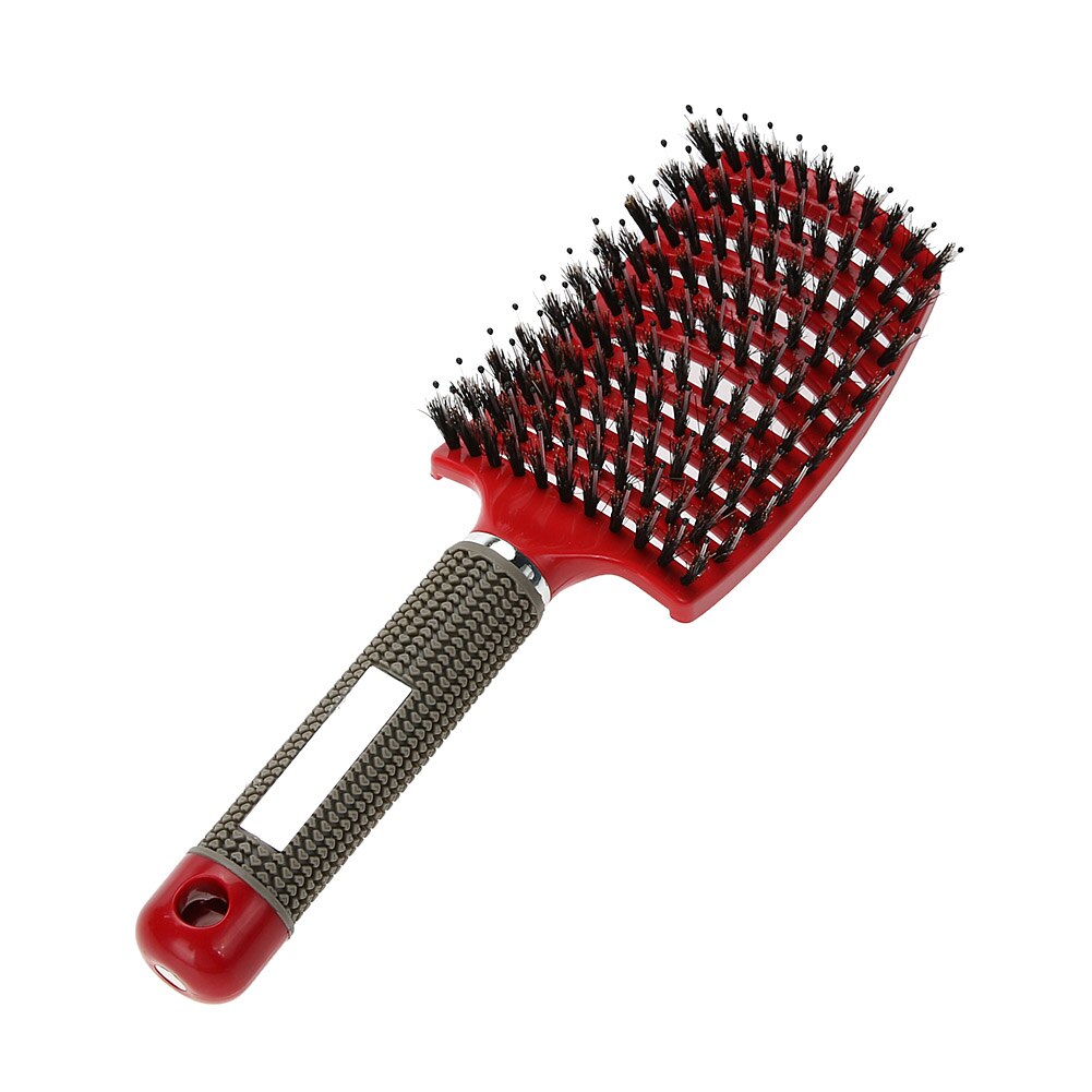 Heiße Frauen Haar Pinsel Haar Kopfhaut Massage Kamm Borsten Nylon Mädchen Nassen Lockiges Detangle Haarbürste für Friseur Styling Werkzeuge: Stil 1 rot