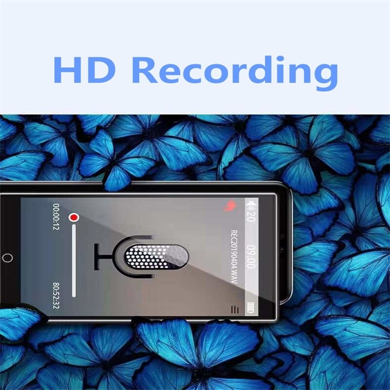 MP4 Player Bluetooth5.0 Built-in Speaker with 4.0 inch Large HD Full Touch Screen Lossless HIFI Music Player Supports FM, Record