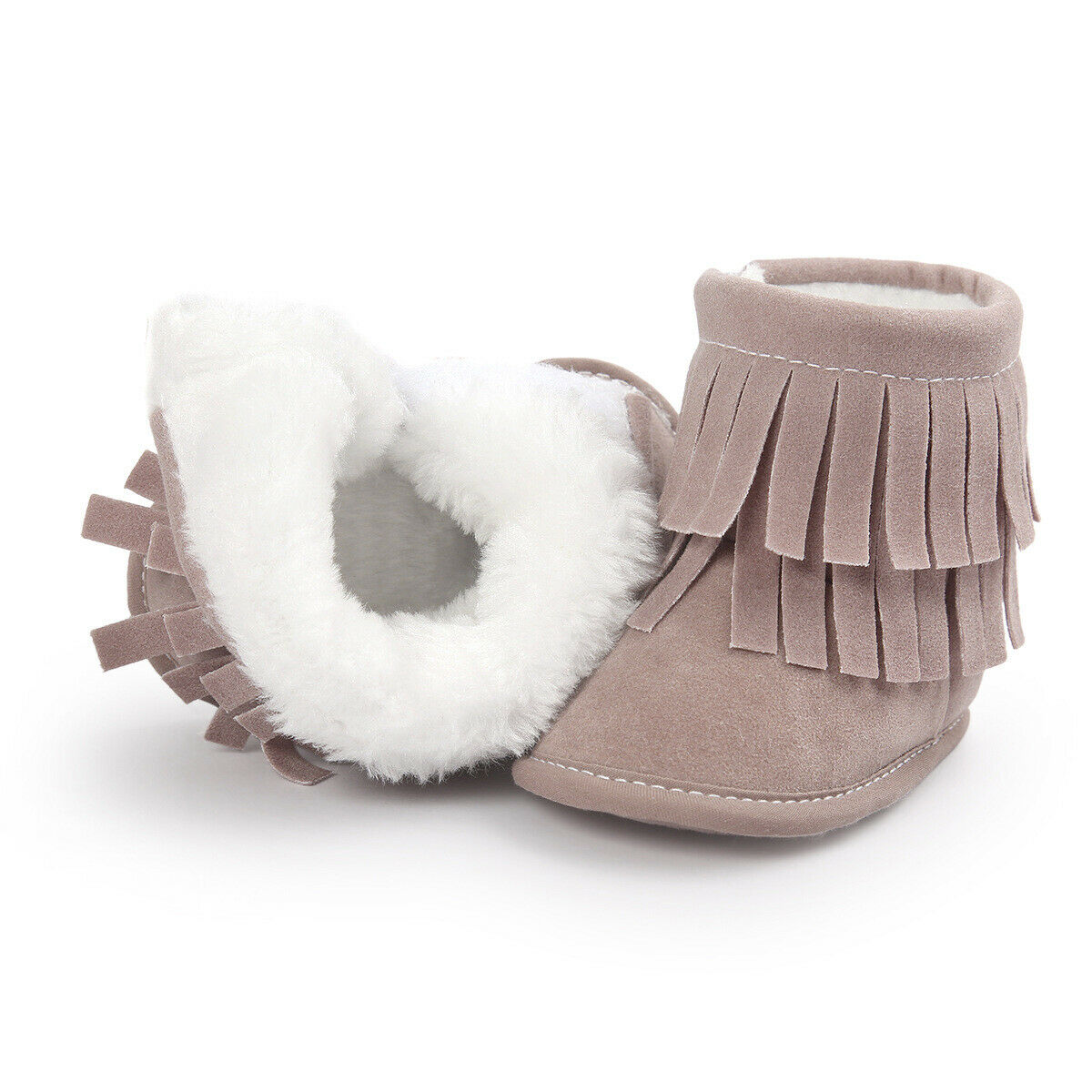 Bébé infantile filles hiver gland bottes -né bambin chaussures à semelle souple 3-11M