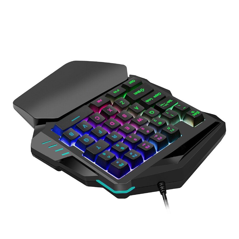 Left One Handed Gaming Keyboard Single Hand Mini Membrane Keyboard Ultra-slim Wired Keyboard for PC Gamer kepad