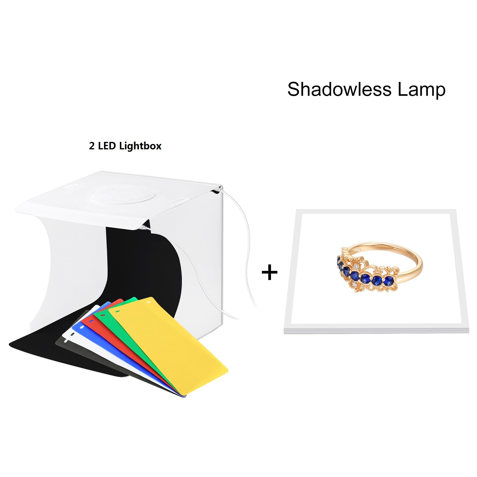 PULUZ Mini Foto Studio Kasten LED Leuchtkasten Licht Kasten 1100LM Fotografie Kasten Licht Studio Schießen Zelt Kasten Bausatz 6 Farbe kulissen: hinzufügen schattenlos Tafel