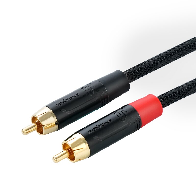 Fanmusic C003 2 Core Single-channel Male to Male RCA ROXTONE Gold-plated Lotus Audio cable 25cm