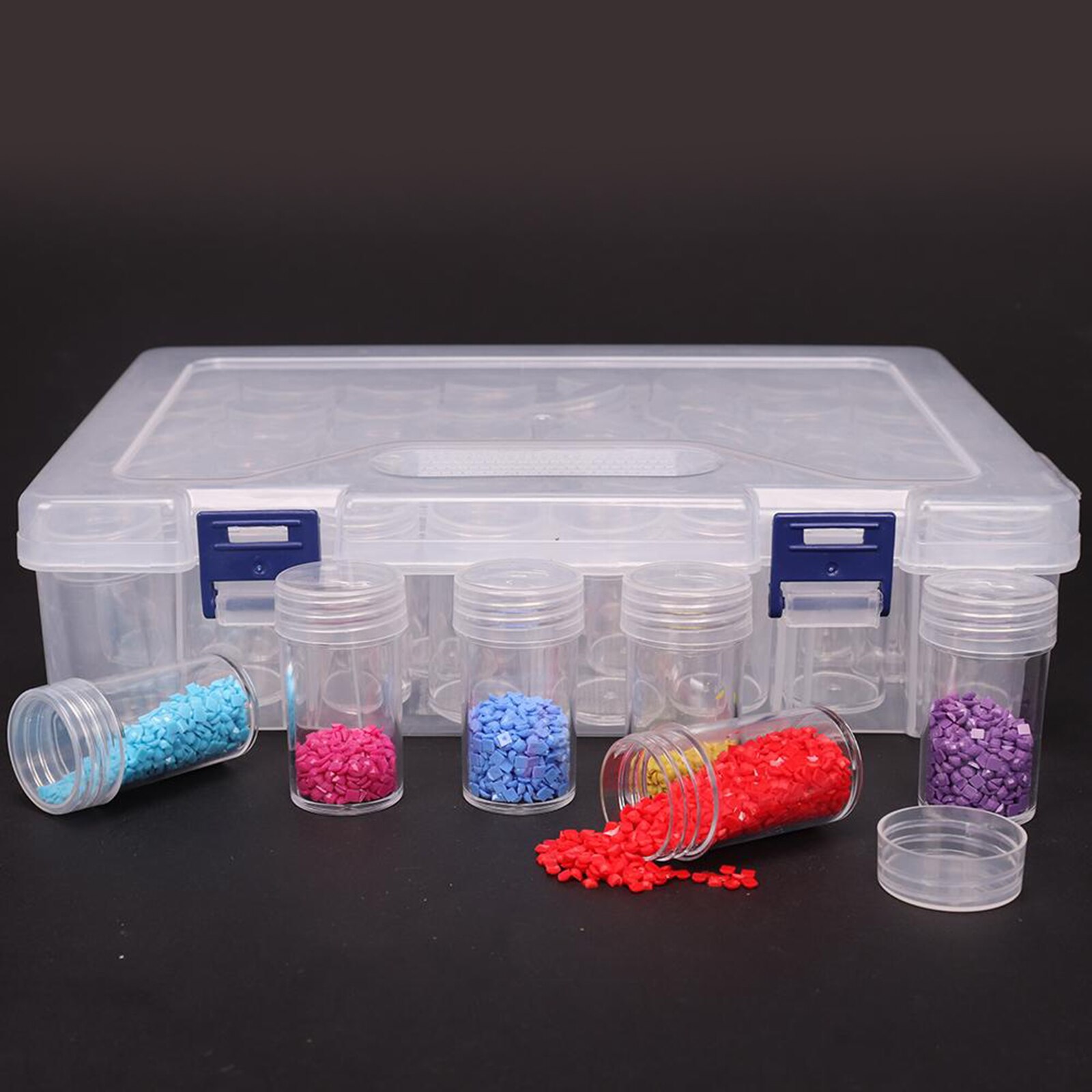 44 Compartment Craft Organizer Plastic Box Jewelry Bead Storage Container Round