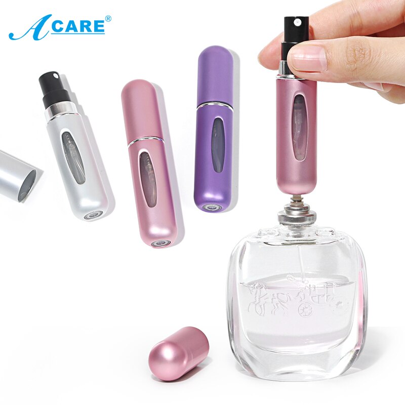 5ml Mini botella de Perfume recargable con Spray Perfume de envases cosméticos vacíos atomizador en Spray para botella de viaje