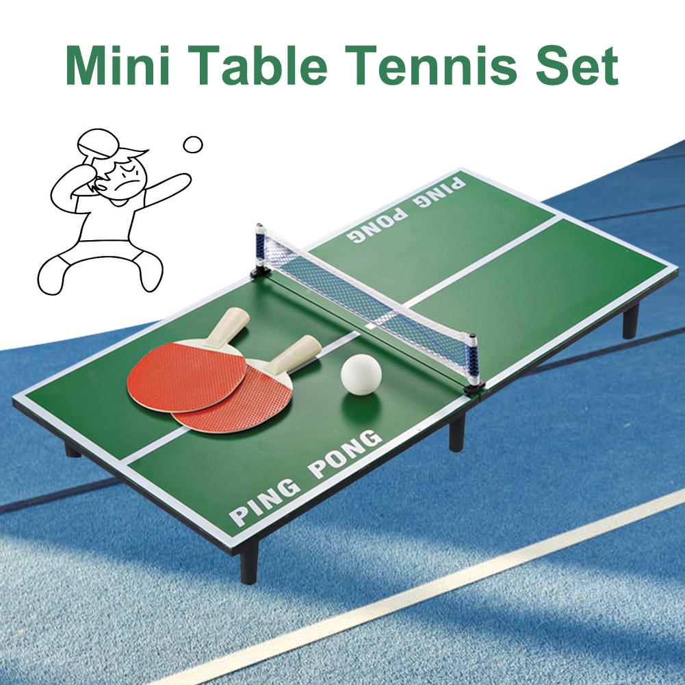 Juego de Mini tenis de mesa de madera para niños, juego de mesa portátil, entretenimiento deportivo para interiores, 1 Juego