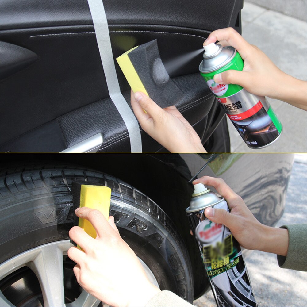 1 stk multifunktionelle auto bilhjul børste svamp til dæknav voksbehandling polering børste rengøringsværktøj bil tilbehør