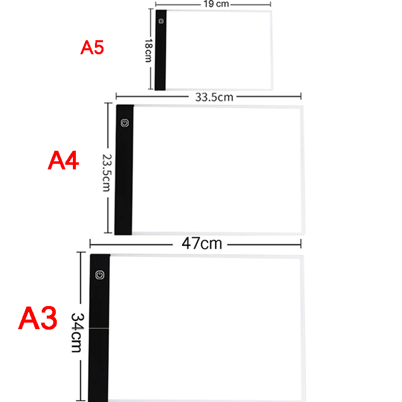A3/A4/A5 Drie Niveau Dimbare Led Light Pad Tekentafel Pad Tracing Lichtbak Oogbescherming Gemakkelijker voor Diamant Schilderij