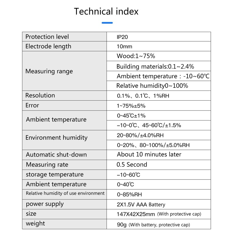 Digital Moisture Detector Meter Tester Ambient Temperature &amp; Humidity Testing Water Leak Detector Moisture Tester Pin Ty