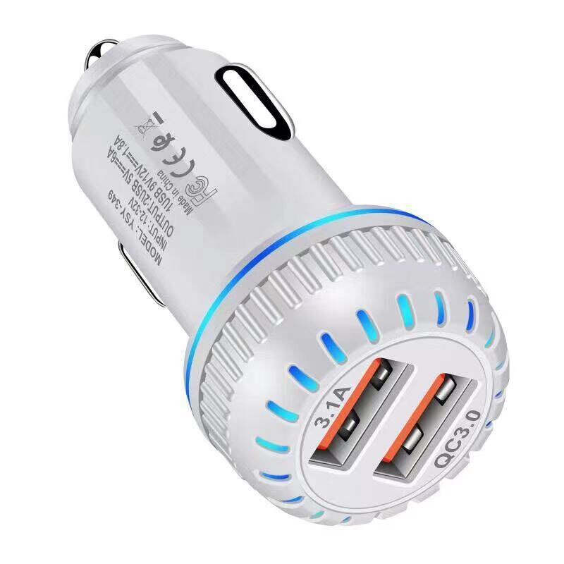 Car Accessories Fm Transmitter Car Charger Car USB Fast Charger Double Port USB Car Charger Adapter Phone Charger