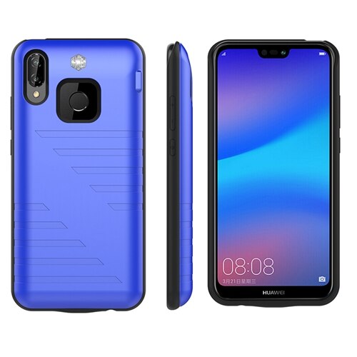 6800mah ładowarka Obudowa dla Huawei P20 Lite Obudowa utworzyć kopię zapasową ładowarka przypadki telefonów PowerBank Obudowa dla Huawei P 20 Lite Nova 3E: 6800mah niebieski