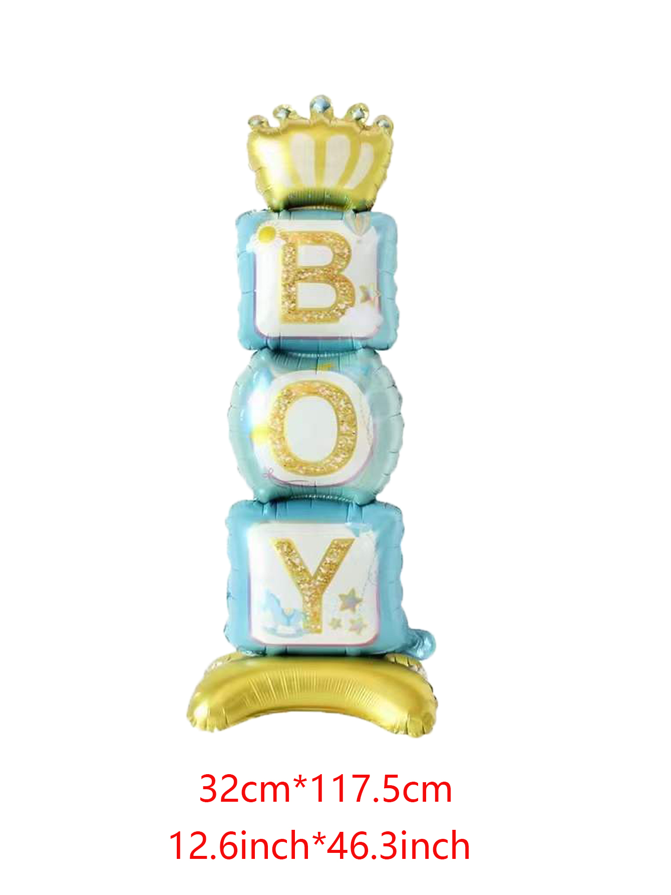 Corona Pedestal Niña Niño Globos de aluminio Baby SHowers Decoraciones para de primer cumpleaños: Emerald