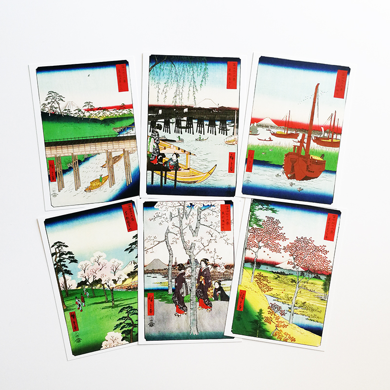 32 st/set ukiyo-e art vykort set av hiroshige utagawa gratulationskort kort vintage 157 x113mm /6.2 x 4.4in