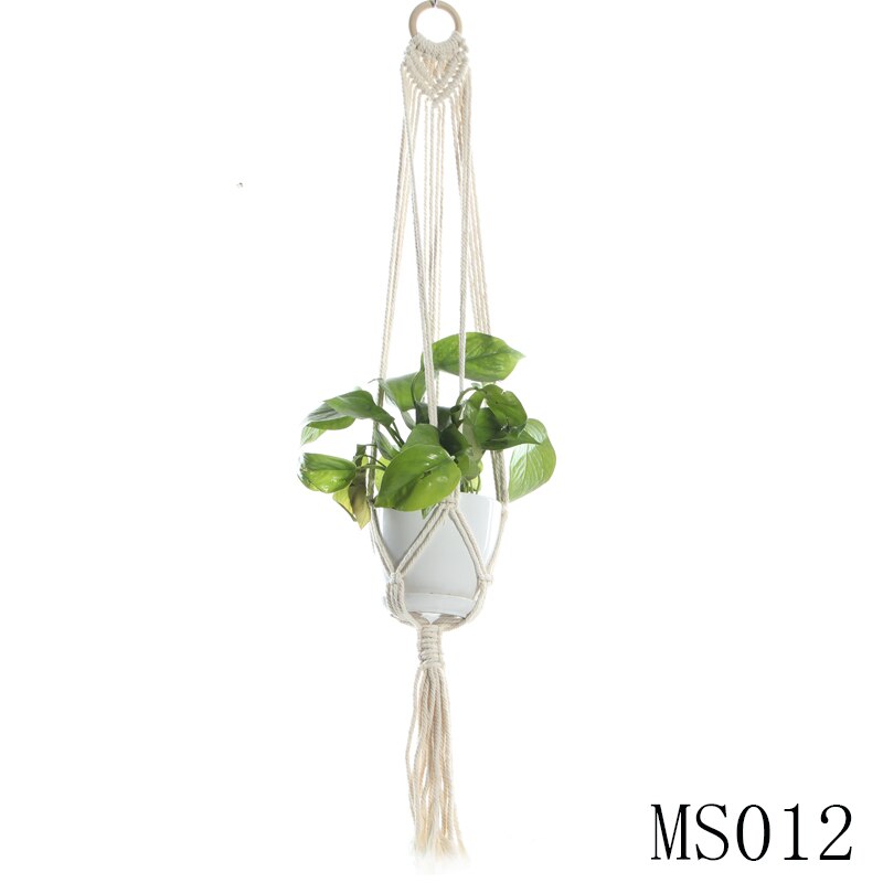 Macrame Plant Hanger Hanging Planter Wall Art Boho Home Decor 41 Inches Decorative Flower Pot Holder Boho Bohemian Home: MS012