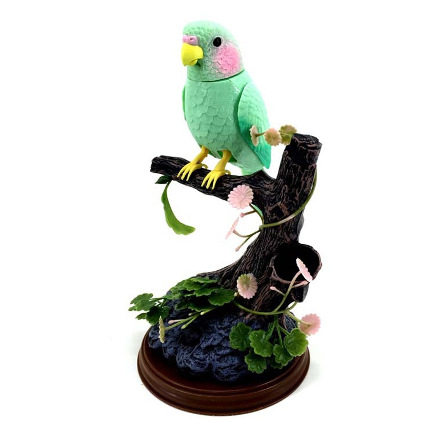 Śliczne głos kontrola dźwięku mówiący ptak elektroniczny zwierzak powtarzając papuga ołówek uchwyt pojemnik biuro w domu dekoracja stołu: zielony