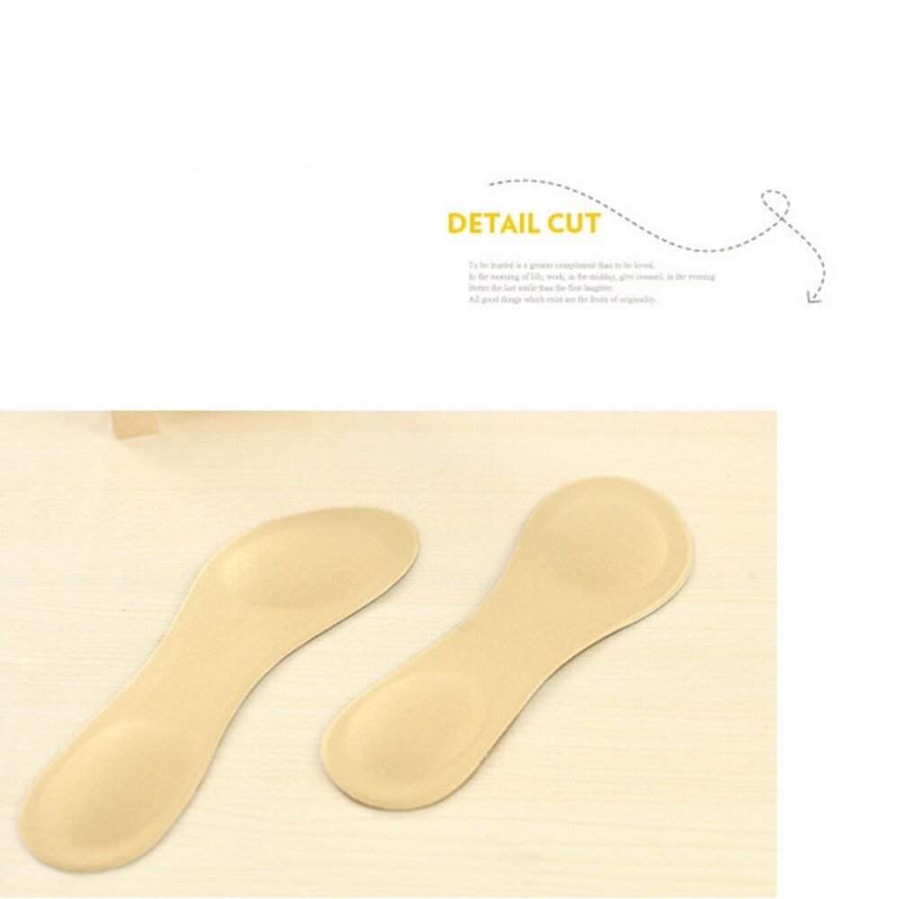 1 Paar Vrouwen Hoge Hakken Spons 3D 4D Inlegzolen Kussens Pads Diy Snijden Sport Arch Ondersteuning Orthopedische Voetverzorging massage: Beige