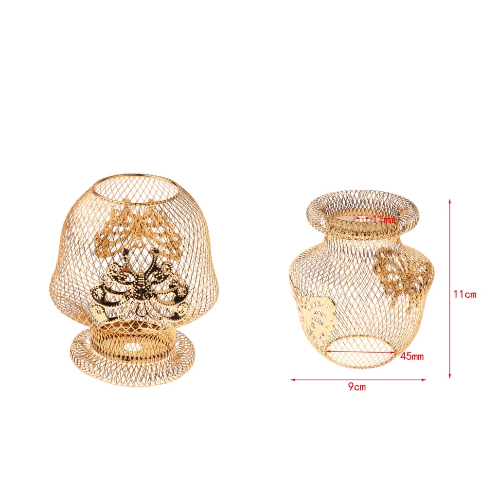 2Pcs Iron Table Lamp Shade Modern Standard Flower Vase Style Butterfly Pattern Lamp Shade Gold