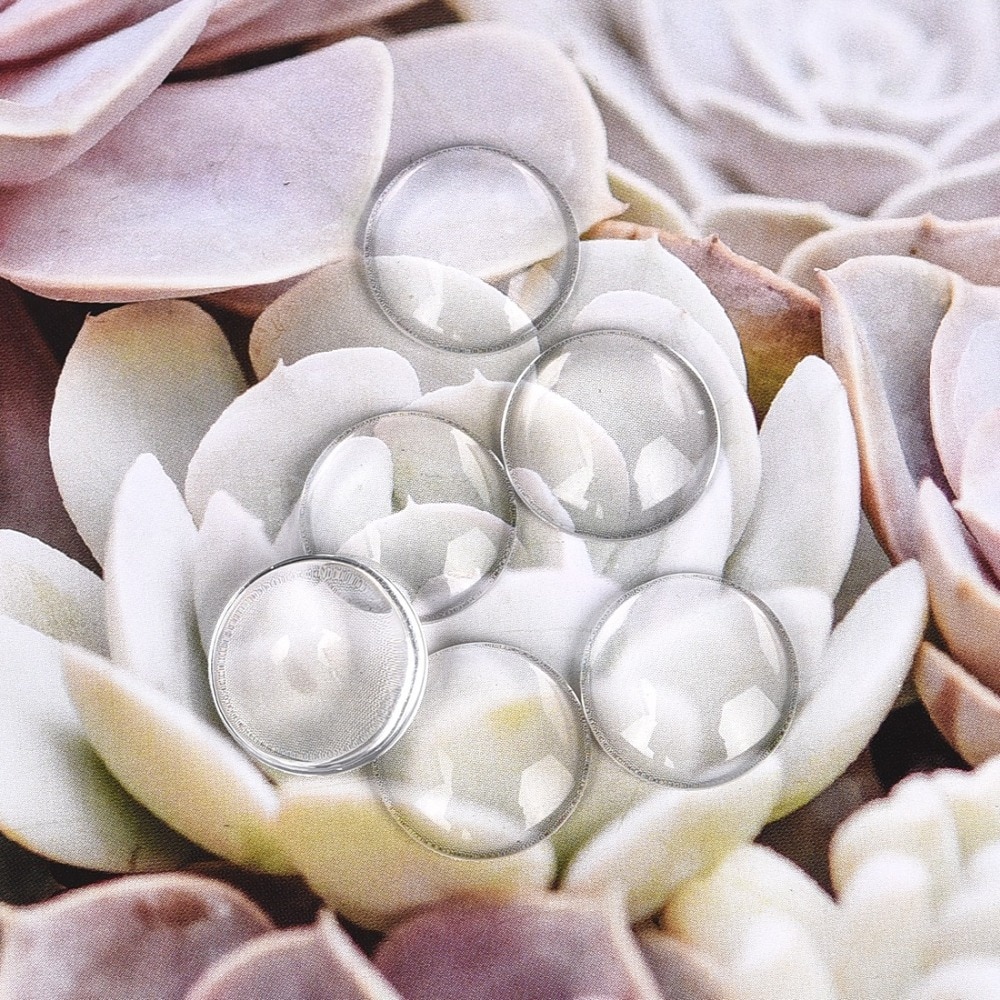 10Pcs Clear Glas Ronde Cabochons Transparante Koepel Voor Sieraden Maken Diy Bevindingen 8 Mm 10 Mm 12 Mm 14mm 16 Mm 18 Mm 20 Mm 25 Mm 30 Mm