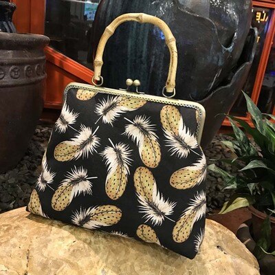 B008 Bamboo section Handle 25CM purse frame Kits Material package Non-finished products DIY sewing Coin Purse handbag: Bronze