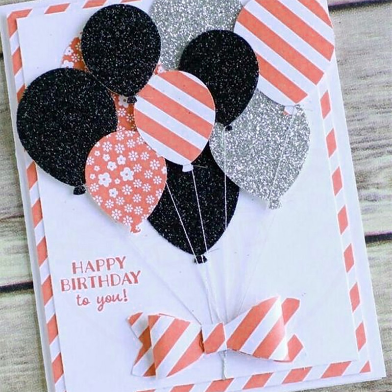6 unids/lote 105*88mm globo Ballon de corte muere en relieve plantilla para álbum de recortes de plantilla de bricolaje golpe manualidades de papel