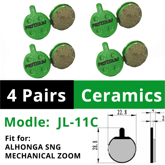 2 pares de MOTSUV de pastillas de freno para bicicletas MTB pastilla de freno de bicicleta SRAM AVID SHIMANO M315 M355 M365 M395 M445 M447 MT200 M525: 11C 2 Pairs Ceramics