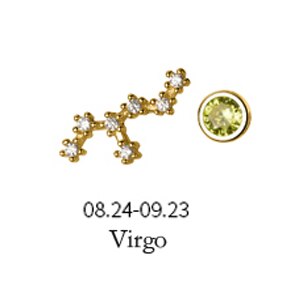 MloveAcc 12 Konstellation Stern Asymmetrie Ohr Studs Kristall Sternzeichen Wassermann Krebs Skorpion Piercing Stud Ohrringe für Frauen Mädchen: Virgo