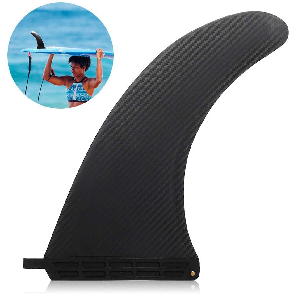 10 Inch Carbon Cover Surf Fin Longboard Sup Board Enkele Vinnen
