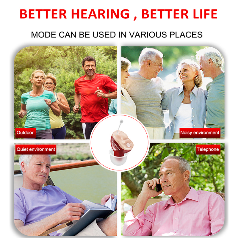 Hearing Aids for Deafness/Elderly Mini Invisible Hearing Aid Sound Amplifier Adjustable Micro Wireless CIC Ear Aids Audifonos