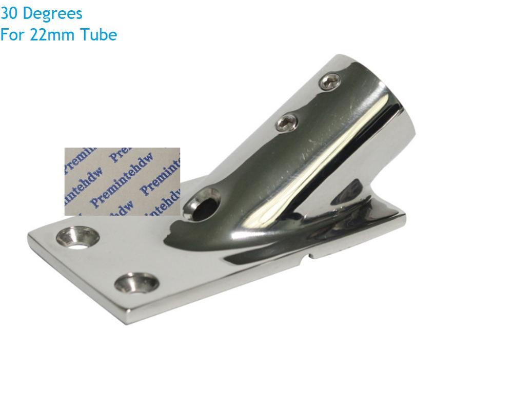 316 rustfrit stål dæk gelænder fittings rektangel forbindelsesbund flange 22mm 25mm 32mm rør yacht båd marine hardware: 30 grader 22mm