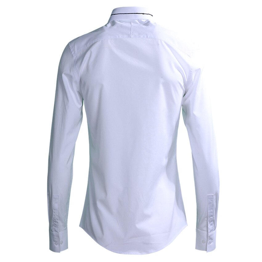 Minglu herre skjorte luksus broderi krage lange ermer herre skjorter fashon uformelt slank passe parti herre kjole skjorter pluss størrelse 4xl